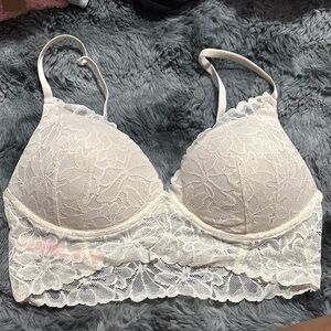 PINK Floral Cream Push-up Bralette